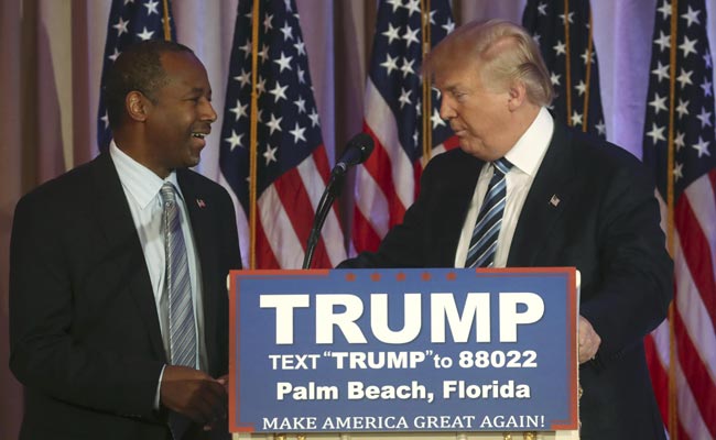 Former Republican Presidential Candidate Ben Carson Backs Donald Trump