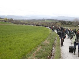 Hundreds Of Migrants March Out Of Greek Camp, Cross To Macedonia Hundreds Of Migrants March Out Of Greek Camp, Cross To Macedonia