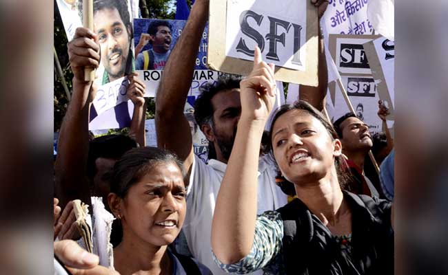 JNU Students Protest In Delhi Over Rohith Vemula Suicide