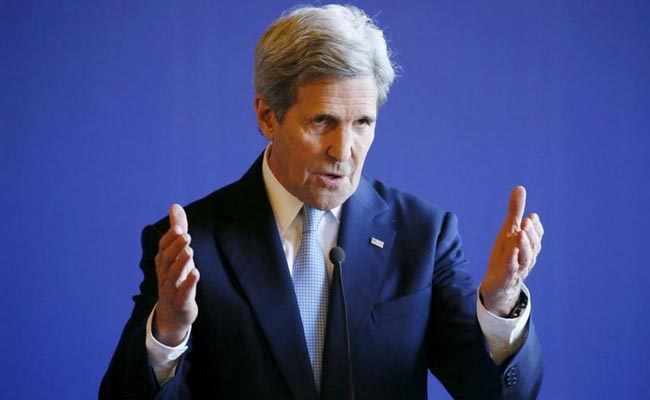 John Kerry Arrives In Brussels For Talks On Countering Extremism