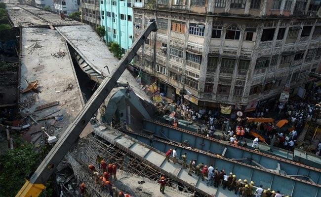 140-Tonne Crane Fails To Lift Collapsed Kolkata Flyover