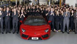 5000 Lamborghini Aventadors Produced in 55 Months