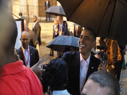 Rain, Deserted Streets, Police Greet Barack Obama In Havana Rain, Deserted Streets, Police Greet Barack Obama In Havana