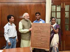 Kanpur Carpenter Gifts Gita Carved In Wood To PM Modi