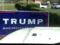 Man Drives Off Road to Run Over Trump Campaign Sign in Video Gone Viral
