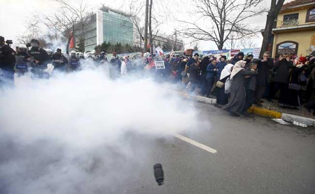 Turkish Police Fire Tear Gas For Second Day After Seizing Newspaper
