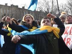 Ukrainians Pelt Russia Embassy With Eggs, Demand Pilot's Release