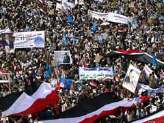 Thousands Of Yemenis Protest Year-Long Coalition Campaign