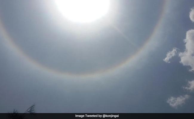 Kolkata Witnesses Rare Red and Blue Ring Around Sun