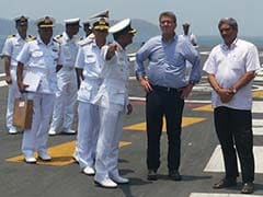 Manohar Parrikar, Ashton Carter Visit Naval Base At Karwar, INS Vikramaditya