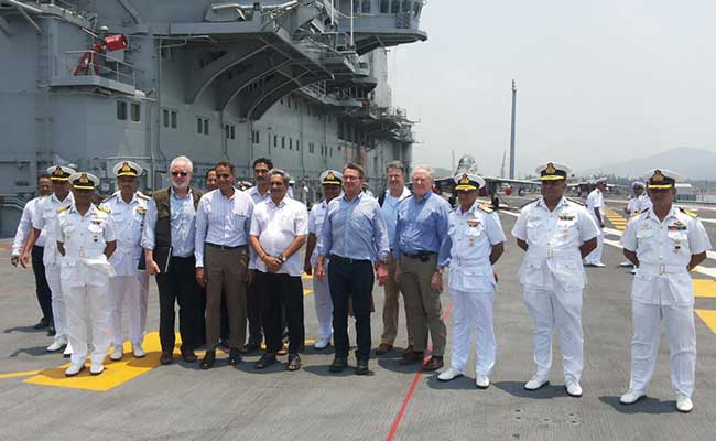 Manohar Parrikar, Ashton Carter Visit Naval Base At Karwar, INS Vikramaditya