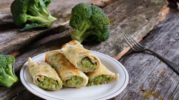 Broccoli and Cheddar Crepes