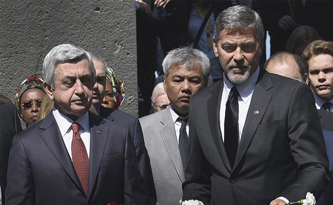 Actor George Clooney Joins Armenians To Mark Anniversary Of Massacre