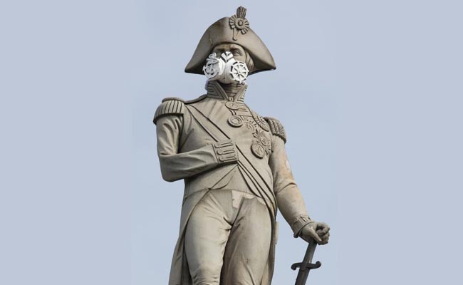 Too Much Pollution In London? Now, Face Masks For Famous Statues Too