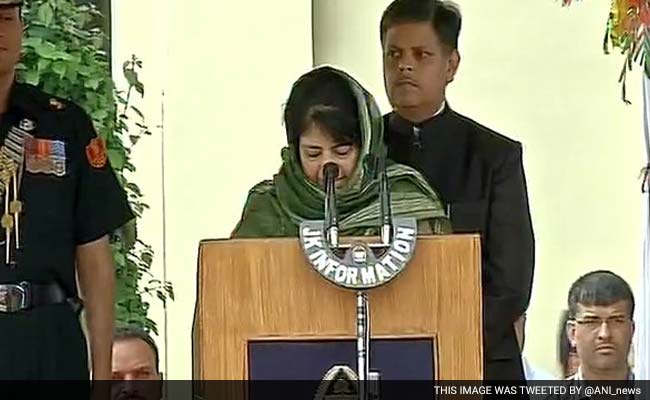 Mehbooba Mufti Sworn In As First Woman Chief Minister Of Jammu And Kashmir