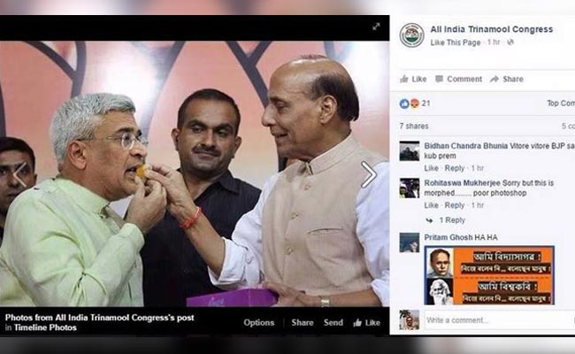 Trinamool Fends Off Attacks After Posting Morphed Photo Of Rajnath, Karat