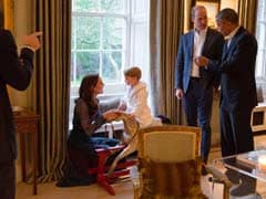 Prince George Meets The Leader Of The Free World. In His Jammies.