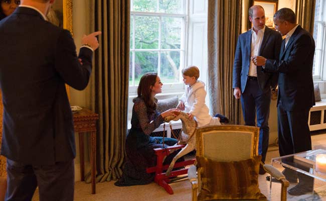 Prince George Meets The Leader Of The Free World. In His Jammies.