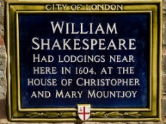 Anniversary Plaque Marks Site Of Shakespeare's London Home