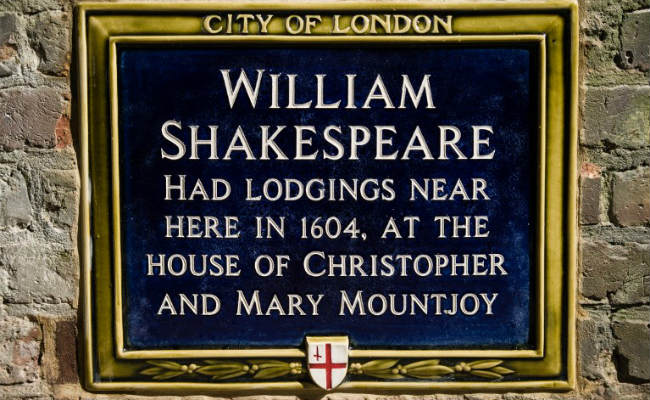 Anniversary Plaque Marks Site Of Shakespeare's London Home