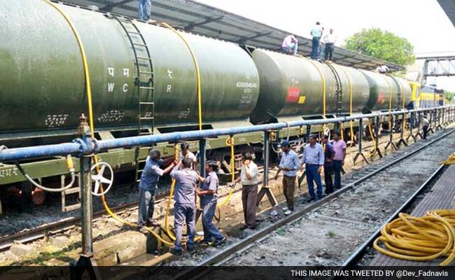 Railway Wagons Carrying Water For Latur Reach Miraj