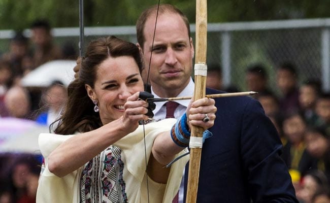 Britain's Prince William And Kate Try Archery In Bhutan