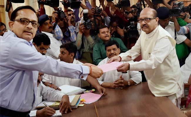 Amar Singh, Beni Prasad File Nomination Papers For Rajya Sabha Elections