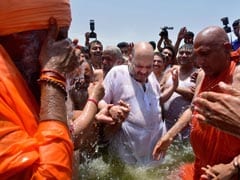BJP Chief Amit Shah Takes Holy Dip Alongside Dalit Sadhus At Kumbh Mela In Ujjain