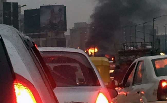 Car Catches Fire In Bengaluru, Causes Major Traffic Jam