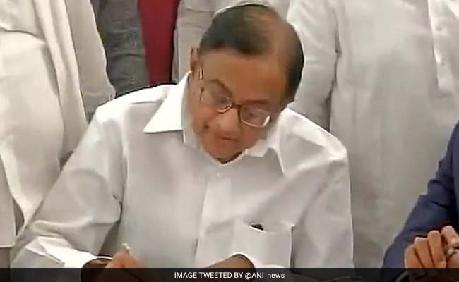 P Chidambaram Files Nomination For Rajya Sabha From Maharashtra