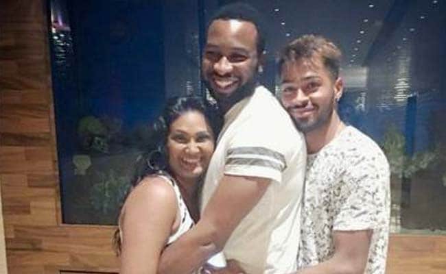 And Hardik Pandya Makes 3. Cricketer Crashes Pollards Pic With Wife