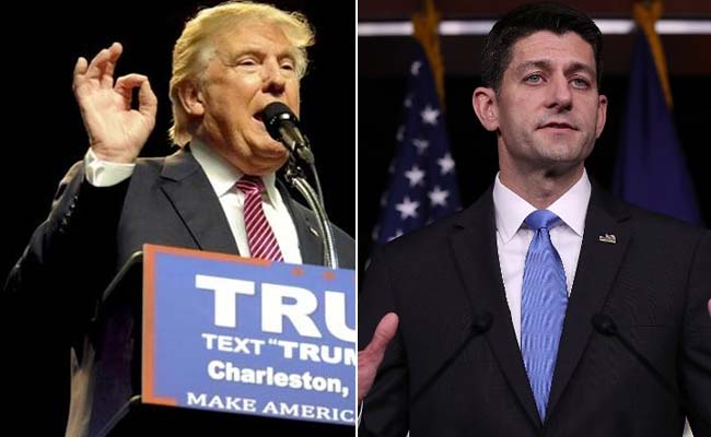 Donald Trump, Eyeing Campaign Reset, Backs House Speaker Paul Ryan