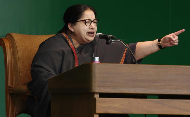 Tamil Nadu Chief Minister Jayalalithaa Hits Out At DMK-Congress Alliance