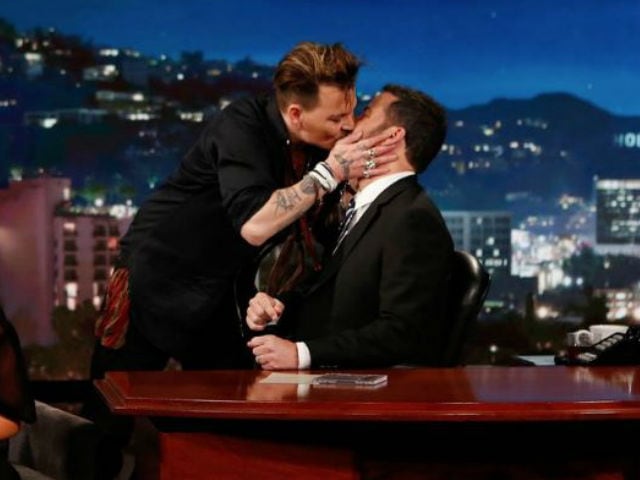 When Johnny Depp Kissed Jimmy Kimmel On His Show 4295