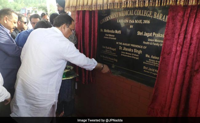 J P Nadda Lays Foundation Stone For 3 Medical Colleges In Jammu And Kashmir