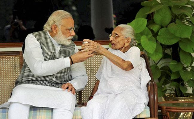 PM Modi Meets His Mother During Gujarat Visit