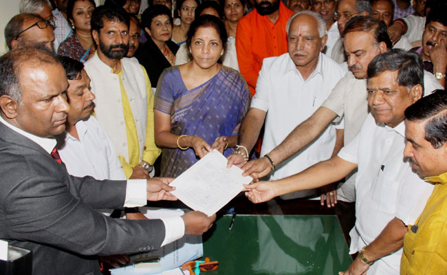 Nirmala Sitharaman Files Nomination, Says She Will Learn Kannada
