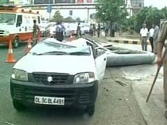 1 Killed As Signboard Collapses, Crushes Car, Motorcycle In Noida