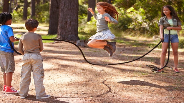 girls skipping rope