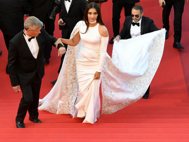 Sonam Kapoor Glams up Cannes Red Carpet in Dramatic White