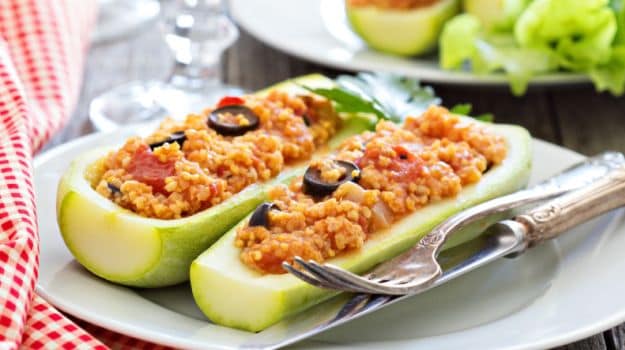 Zucchini Stuffed with Soya