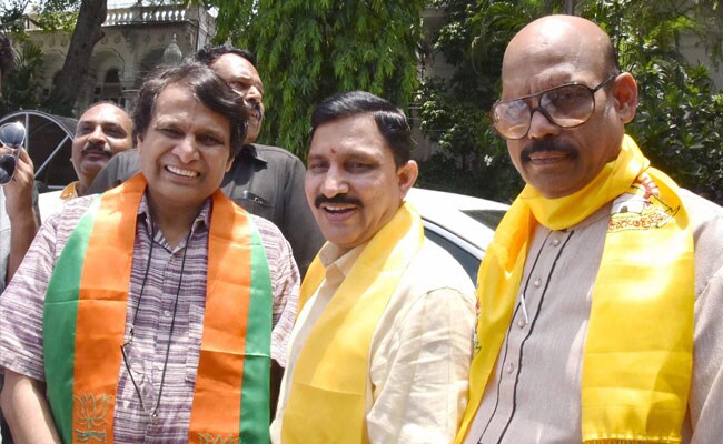 Suresh Prabhu, YS Chowdary File Nomination For Rajya Sabha From Andhra