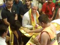 When Tim Cook Ran Into Mukesh Ambani's Son At Siddhivinayak Temple