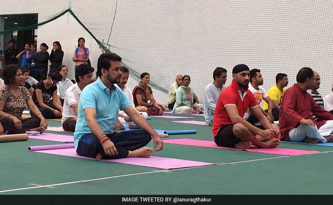 International Yoga Day: BCCI Chief Anurag Thakur Performs Yoga In Himachal Pradesh