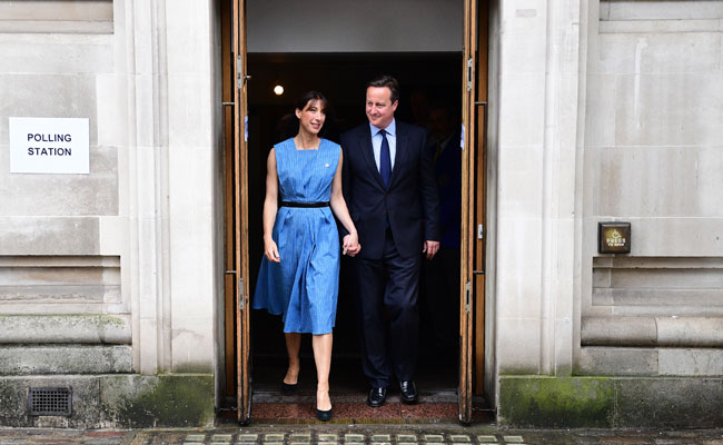 British PM David Cameron Votes In British EU Referendum