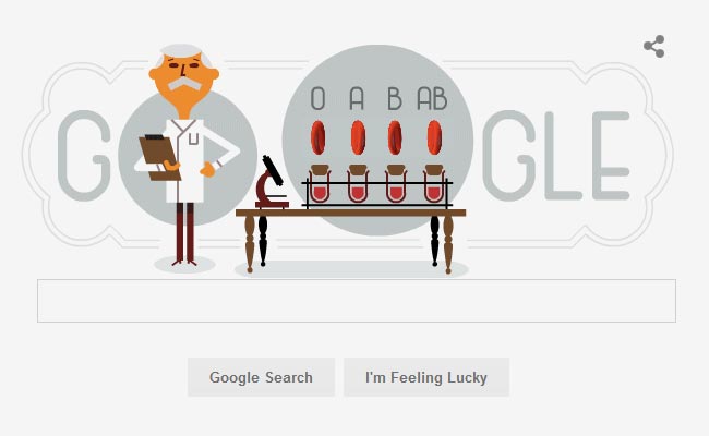 Google Observes Karl Landsteiner 148th Birthday With A Doodle