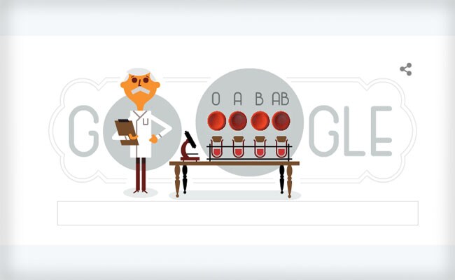 गूगल मना रहा है ब्लड ग्रुप के आविष्कारक कार्ल लैंडस्टेनर का जन्मदिन