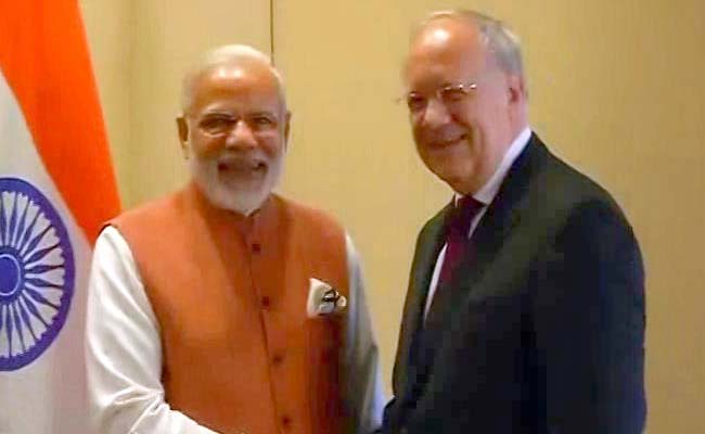 PM Narendra Modi Meets Swiss President Johann Schneider-Ammann In Geneva