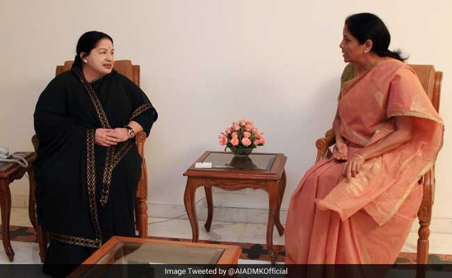 Nirmala Sitharaman Meets Jayalalithaa; Discusses Vizag-Chennai Corridor Extension