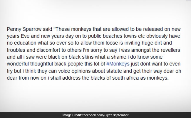 South African Fined $10,000 For Calling Black Beachgoers Monkeys In Facebook Post